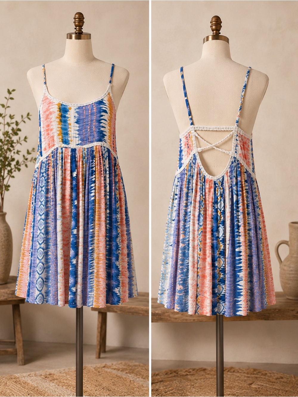 Anthropologie RAGA Flamingo Beach Dress
Strappy Tie Dye Mini